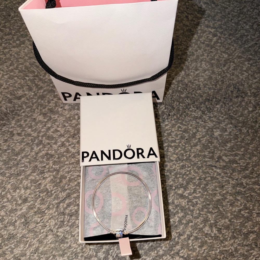 Pandora Limited Edition Sparkling Barrel Clasp Bangle - Picture 5 of 6